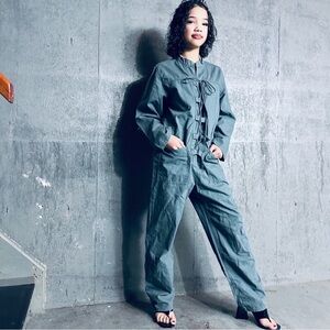 Zara Amelia jumpsuit Small Stylish Utility Coveralls cotton linen Utility Chic